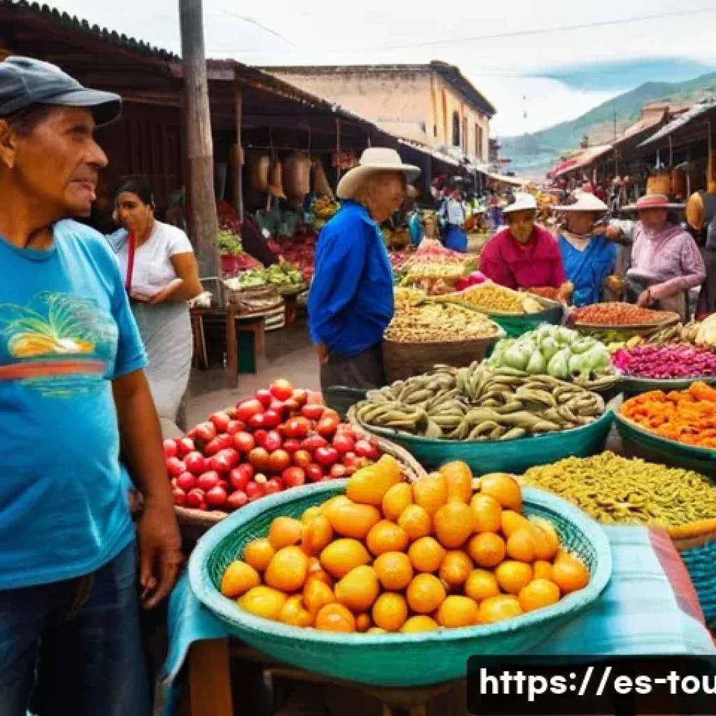 호텔관광경영학 국제화 - **Prompt: Vibrant Local Market Immersion in Oaxaca, Mexico**
"A wide-angle shot of a bustling, c...