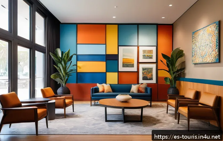 호텔 서비스 디자인 - A warm and inviting hotel lobby designed for Spanish-speaking business travelers, featuring a modern...